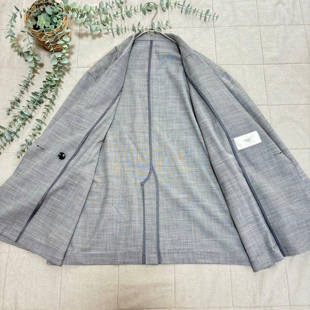 極美品 アバハウス LEE掲載メランジ調ダブルジャケット リネンライク グレー