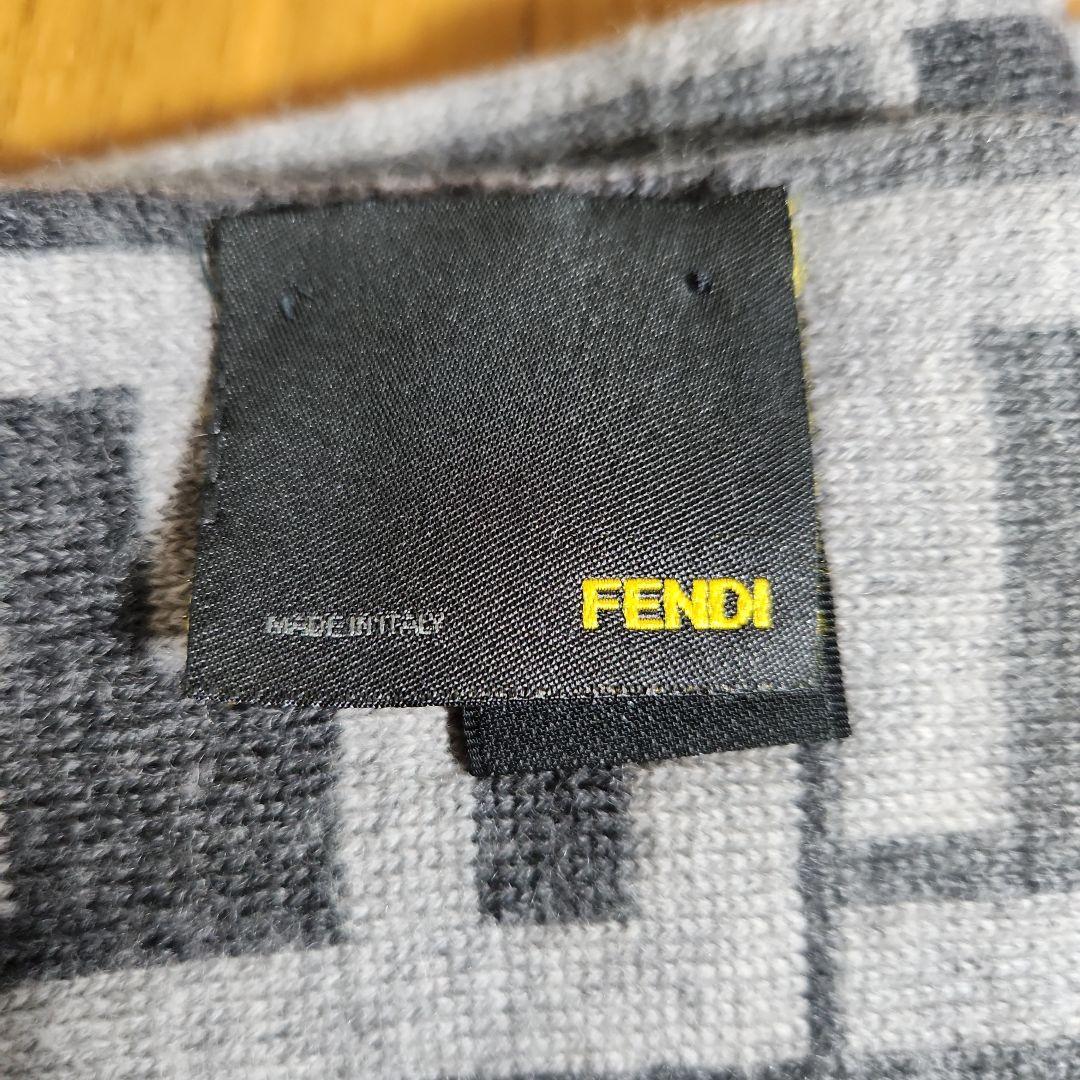 FENDI ウールマフラー グレー