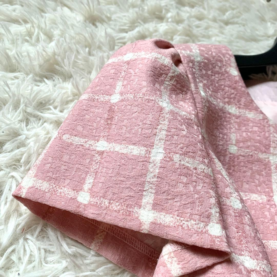 極美品✨エムズグレイシー 豪華 ジャガード リボン柄 ワンピース 40 フレア