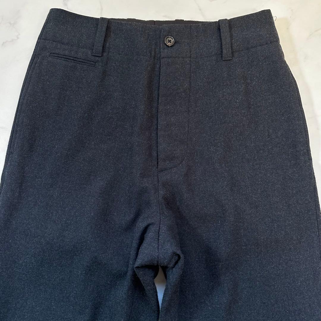 未使用級◎マーガレットハウエル 21AW ウールパンツ ボタンダウン グレー M
