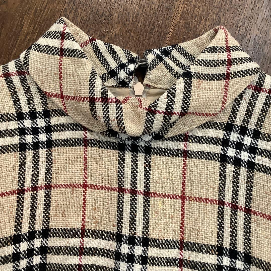 BURBERRY LONDON ノバチェック半袖ワンピース　麻絹混紡　サイズ42