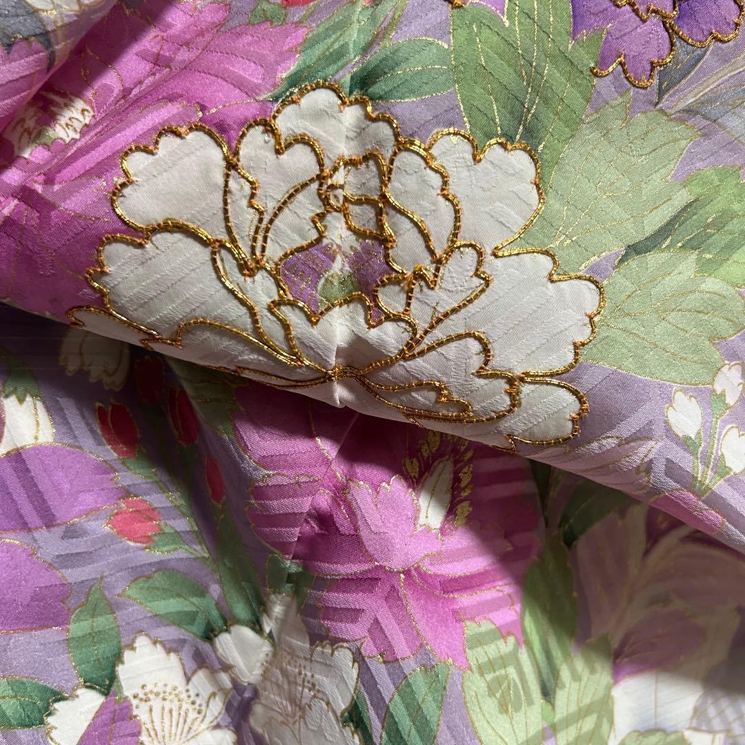 豪華振袖５点セット！！　幻想的な手描き　刺繍　振袖　草花柄　着物スキ倶楽部６７７