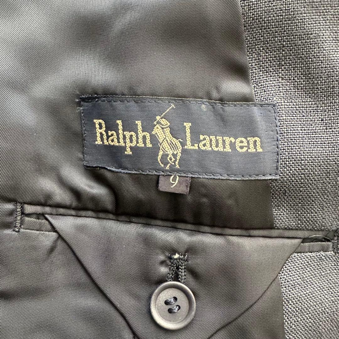 【希少】80s Ralph Lauren 紺ブレ 金ボタン リンネ100%