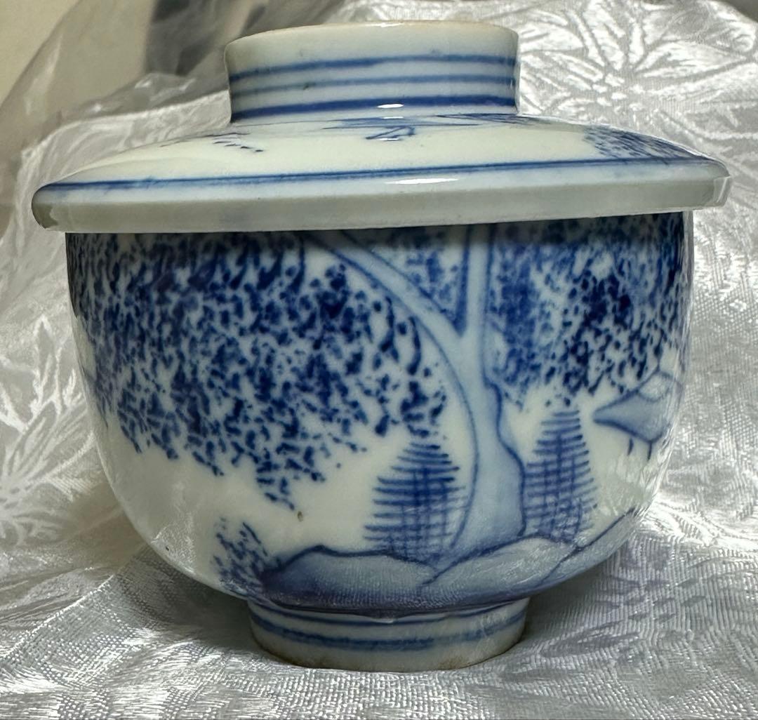 古伊万里　伊万里　中国　染付　蓋付き湯呑み