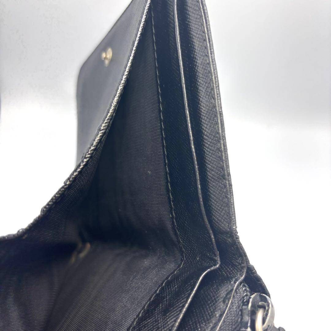 PRADA プラダ ナイロン 三角ロゴ 二つ折り 財布 ZIPPED USED黒