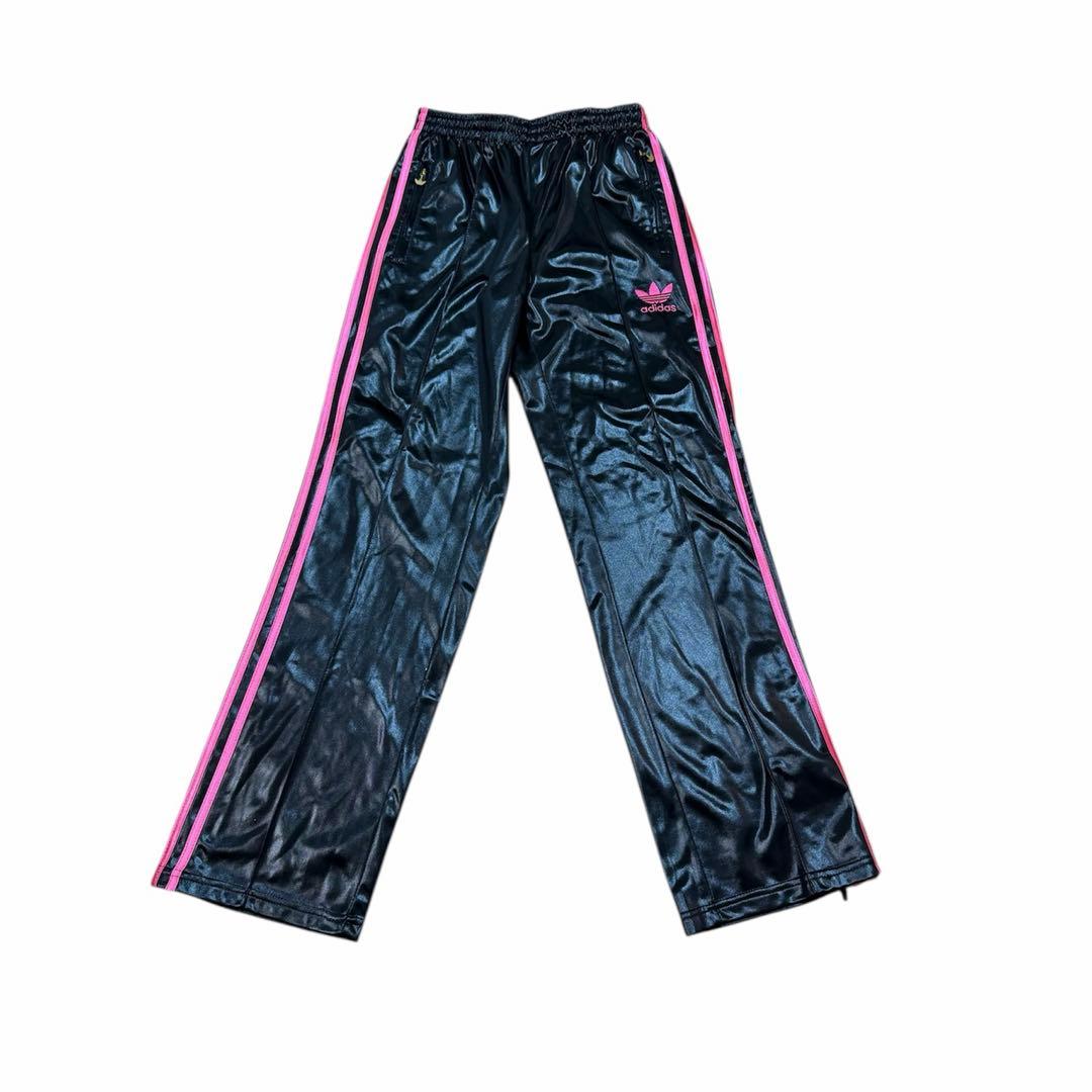 【希少】アディダス　CHILE62 セットアップ　黒×ピンク ジャージ　レザー