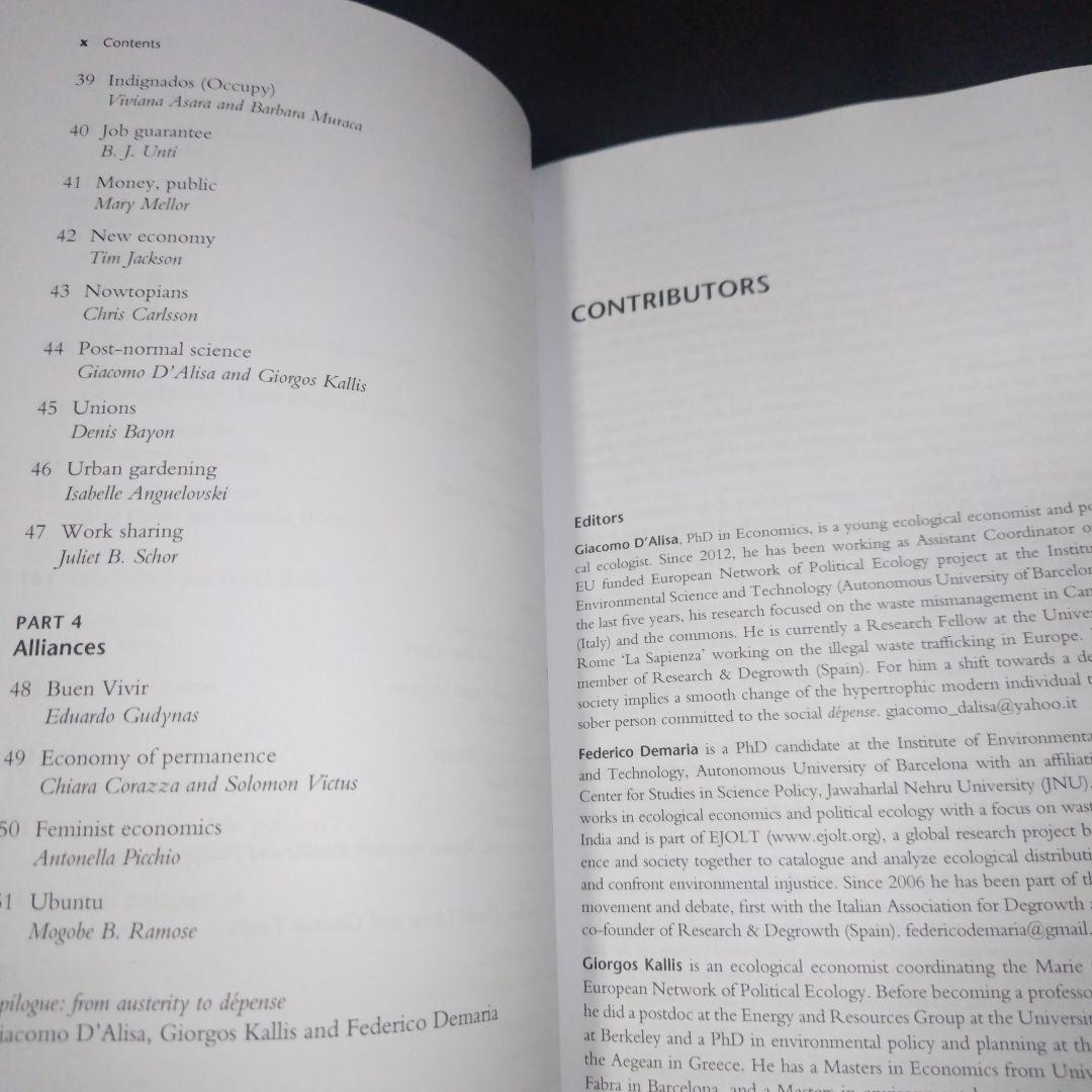 Giacomo D'Alisa Degrowth 脱成長 英語版