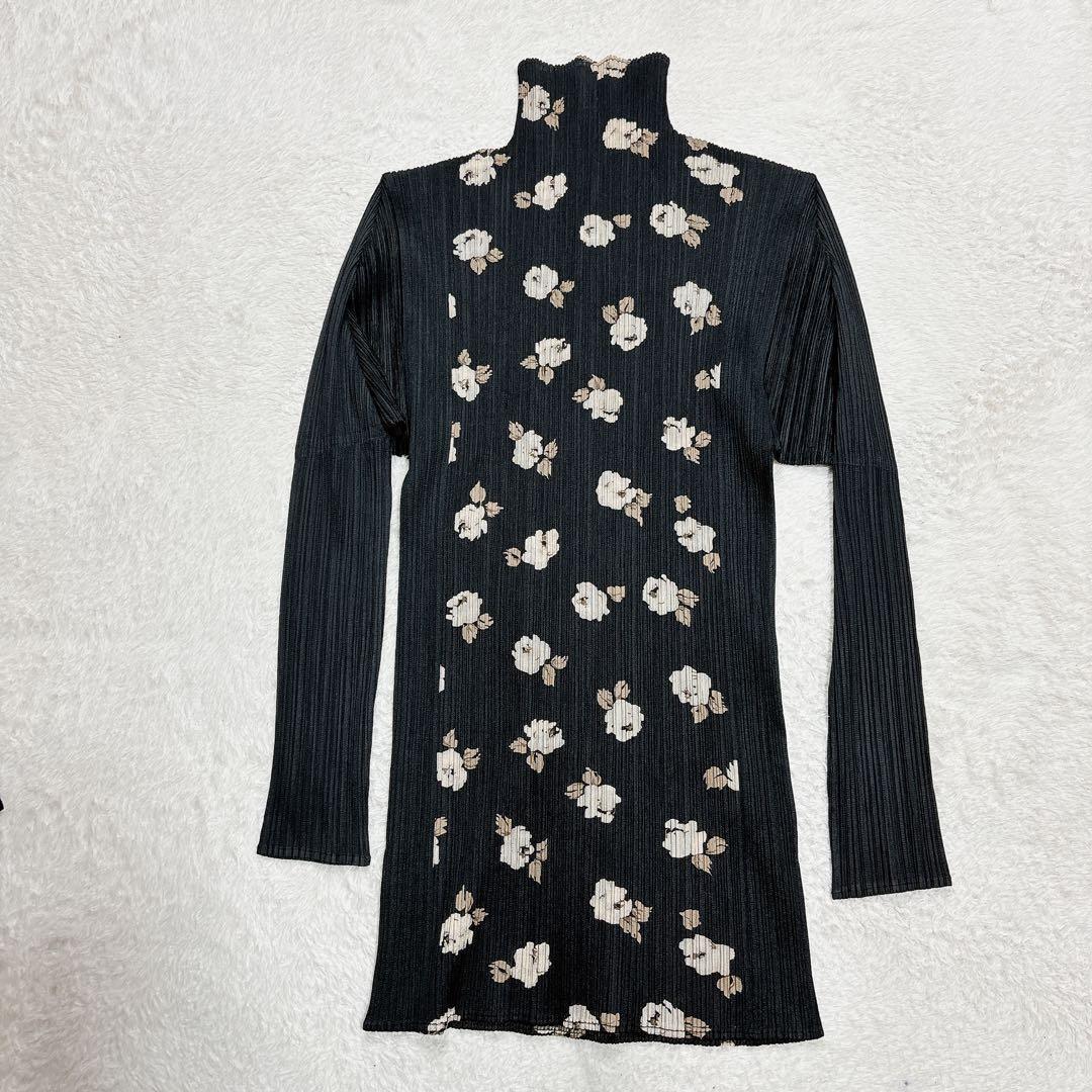 PLEATS PLEASE プリーツプリーズ アンサンブル トップス 花柄 黒