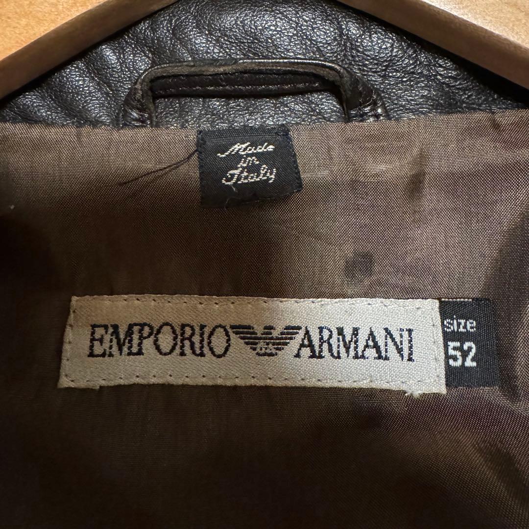 EMPORIO ARMANI レザー テーラードジャケット 52