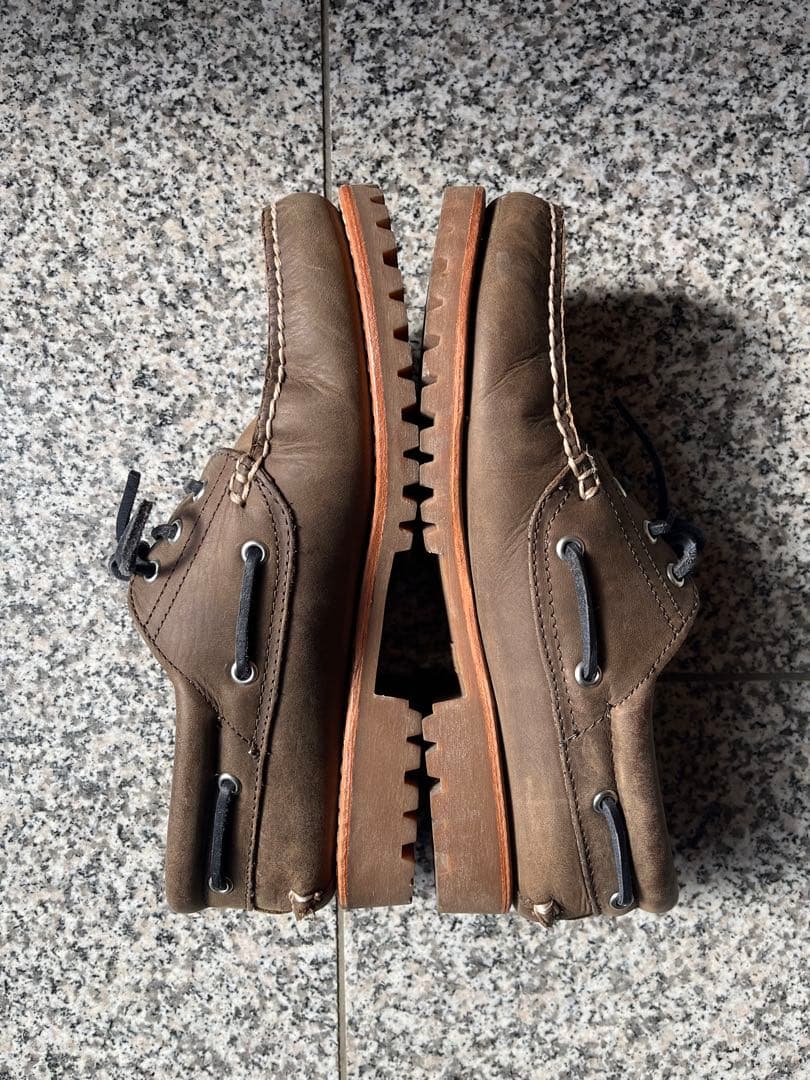 「スシロー」Timberland 3eye カーキ デッキシューズus9
