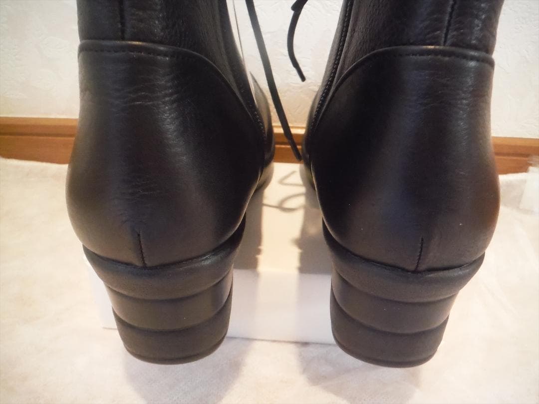 【未使用】マイレ　牛革　撥水極上カーフレザーブーツ　黒　24cm　日本製