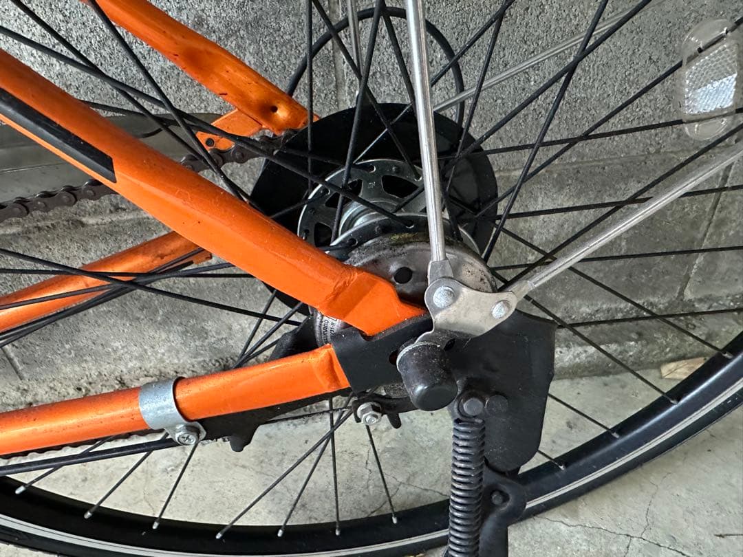華*男様 オレンジ シティサイクル バスケット付き
