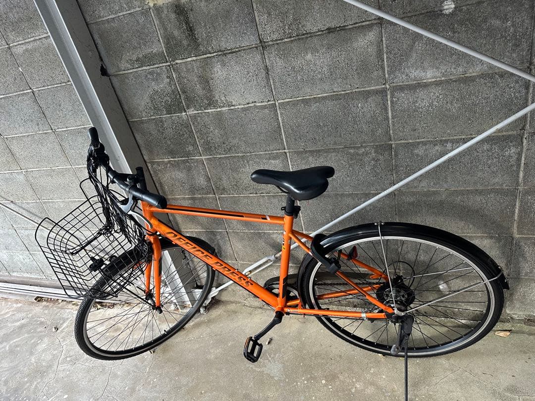 華*男様 オレンジ シティサイクル バスケット付き