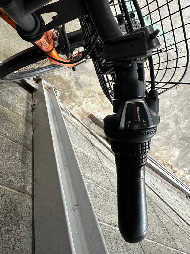 華*男様 オレンジ シティサイクル バスケット付き