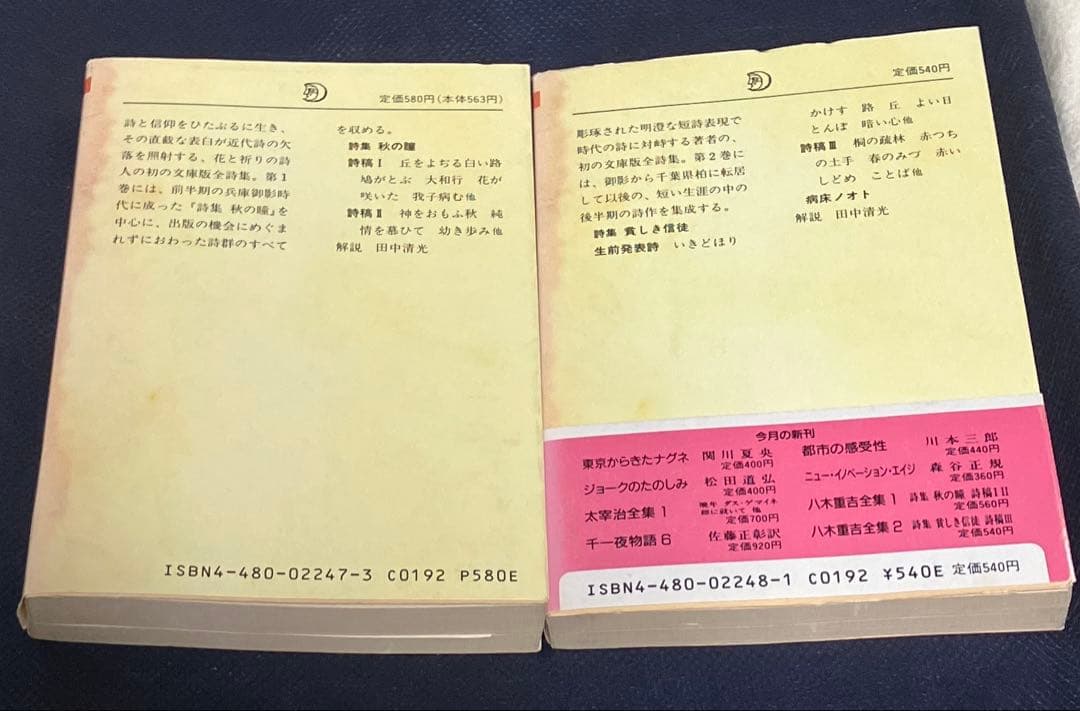 八木重吉全詩集1 八木重吉全詩集2 ちくま文庫