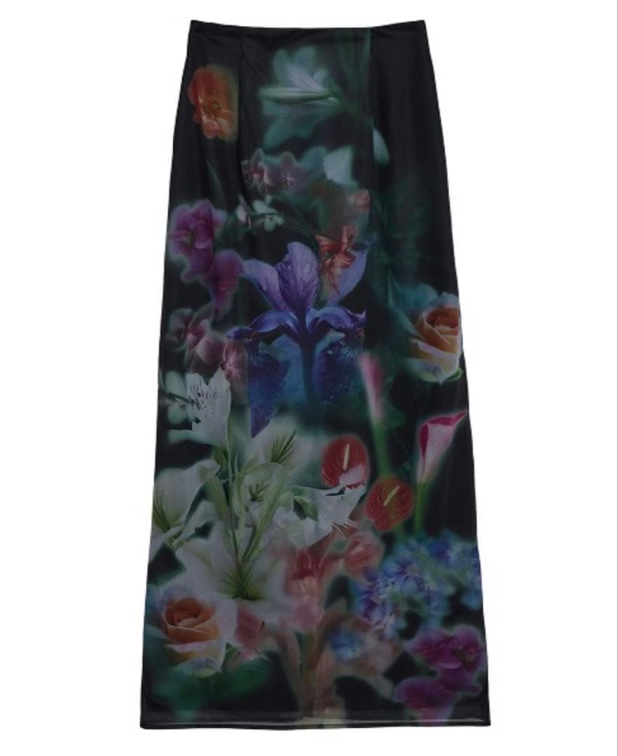 美品 Ameri SMOKE FLOWER SHEER TIGHT SKIRT