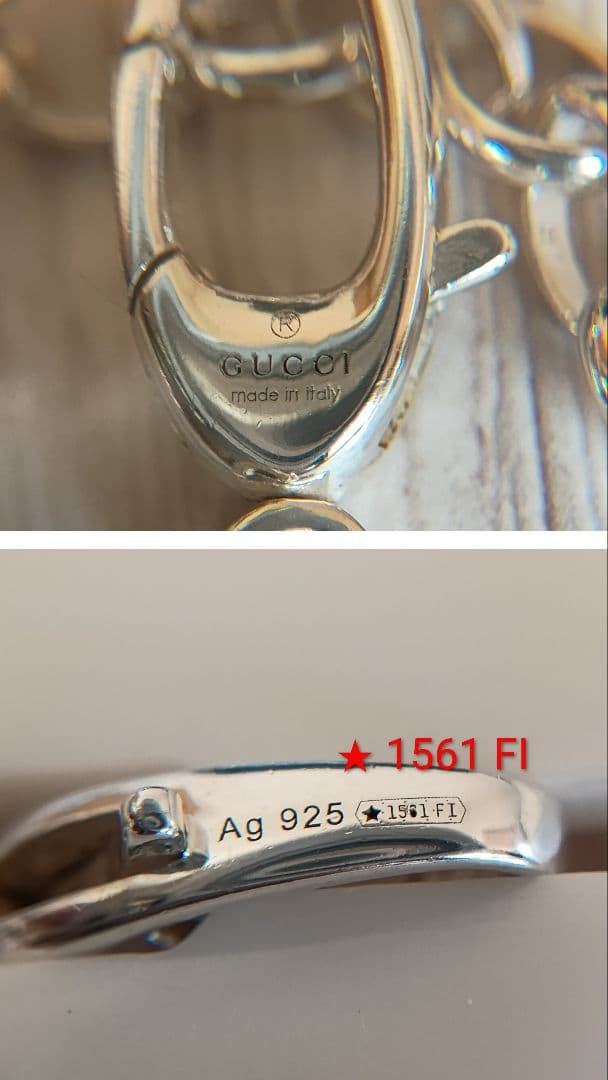 GUCCI 中太あずきチェーン 55cm 3.8mm Ag925 男女兼用 美品