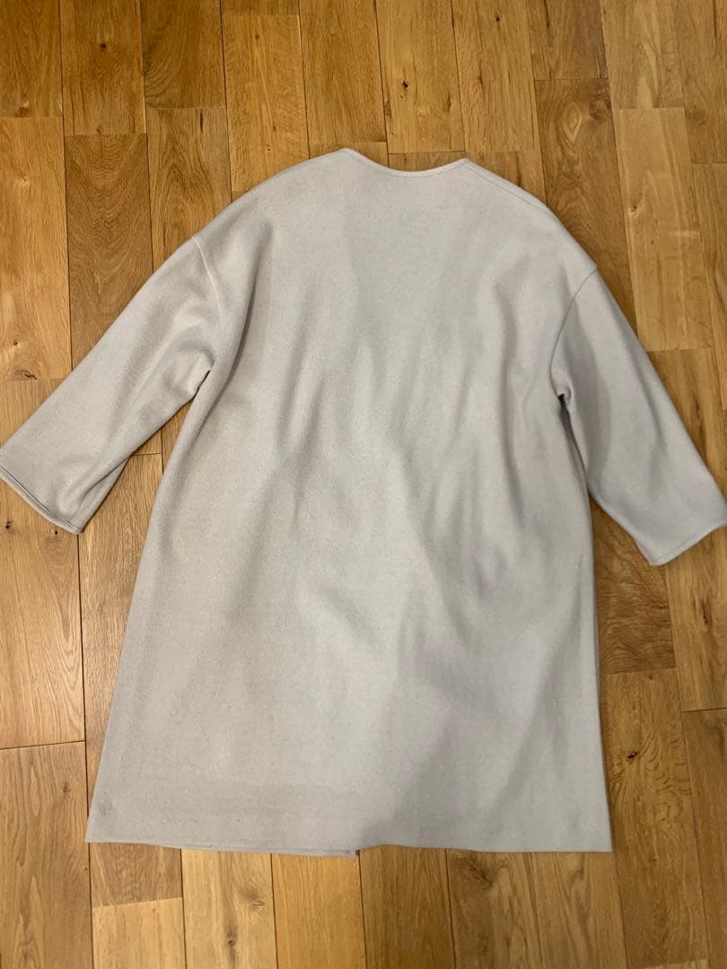 UNITED ARROWS W スムース パイピング コート ノーカラー