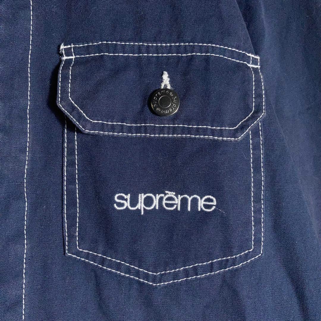 SUPREME ワークジャケット カバーオール 刺繍ロゴ インディゴ L.