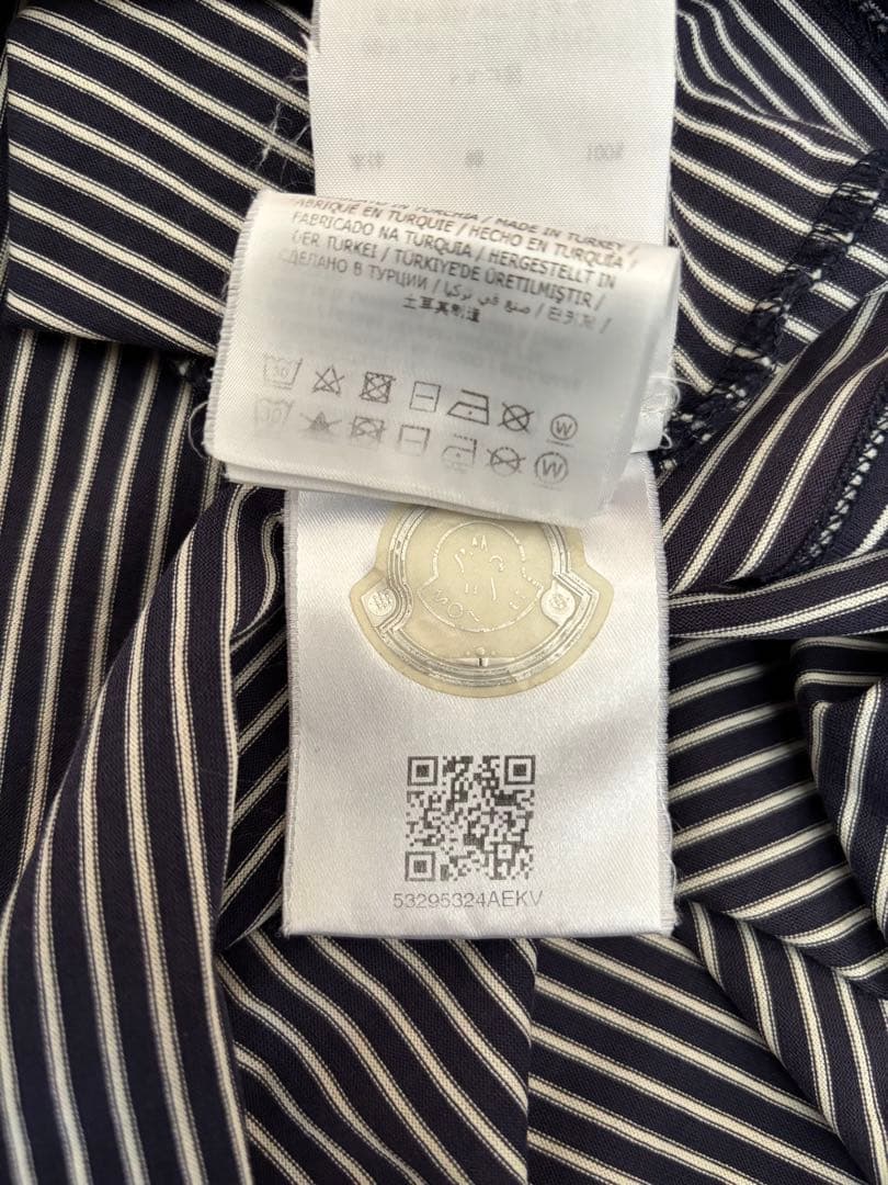 MONCLER ストライプ Tシャツ ネイビー/ホワイト