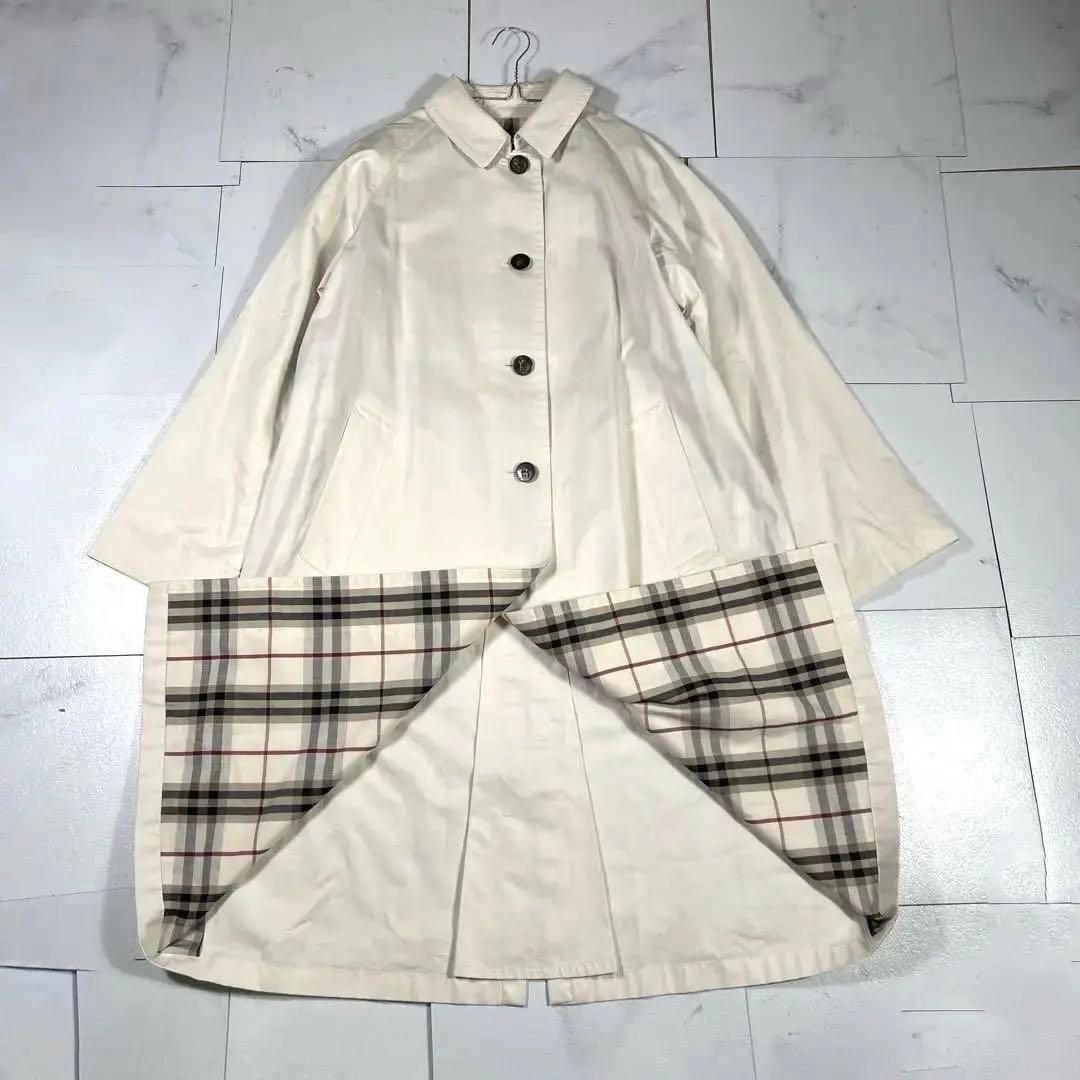 BURBERRY バーバリー ノバチェック ステンカラーコート ホワイト