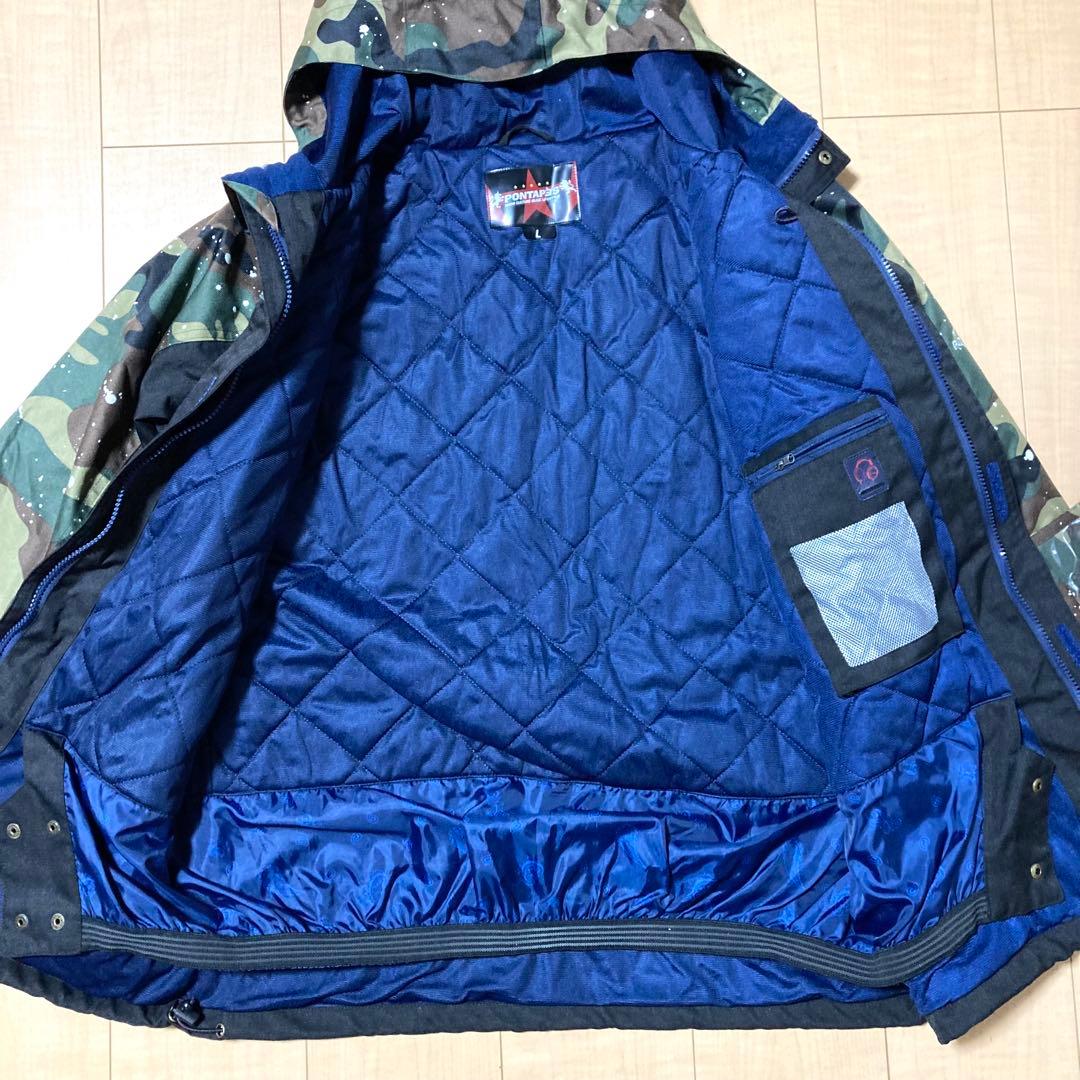 美品✨PONTAPES スノーボードウェア セットアップ 迷彩 カモフラ 上下