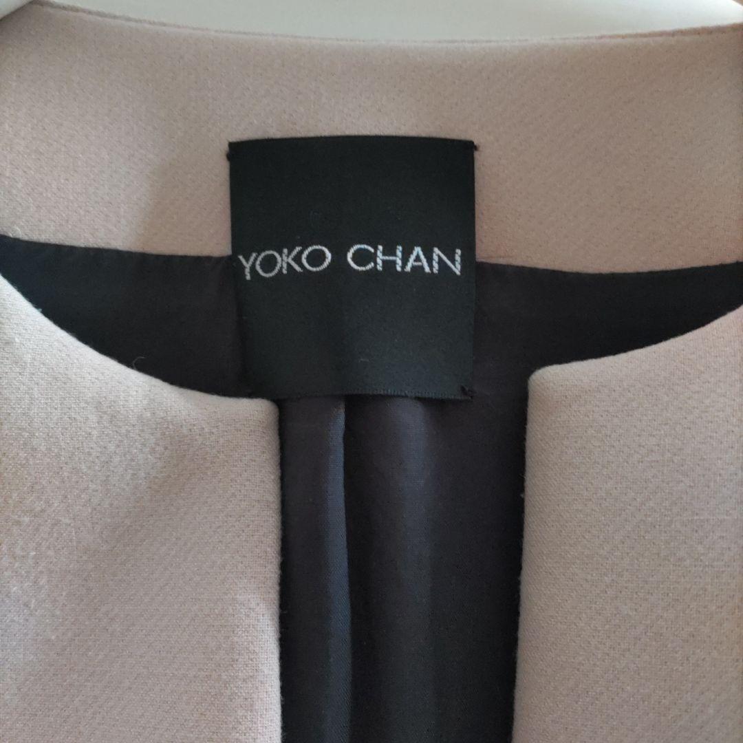 YOKO CHAN アシンメトリー ロングコート ピンクベージュ 38