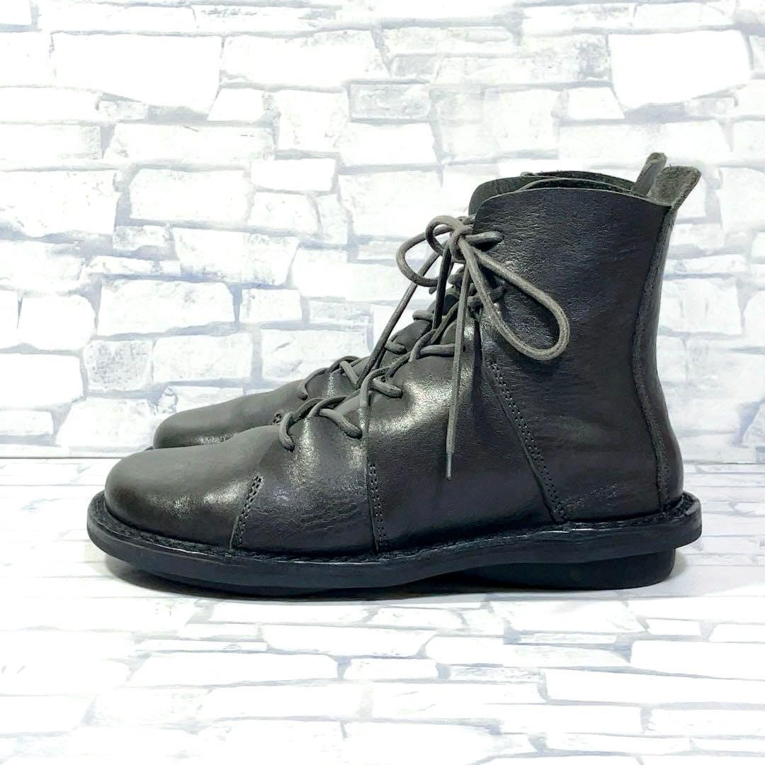 trippen NOMAD レザー レースアップ ショートブーツ 35