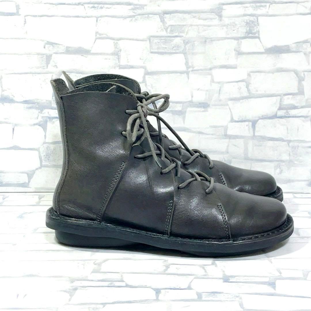 trippen NOMAD レザー レースアップ ショートブーツ 35