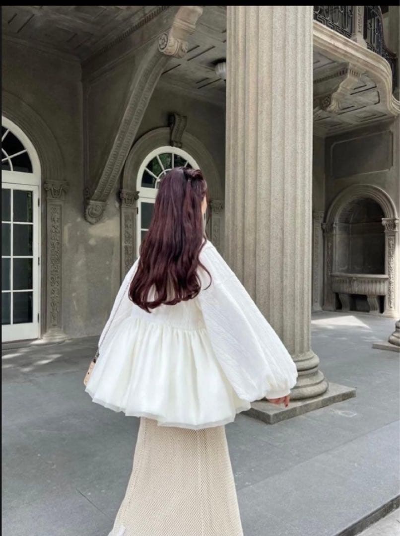 aerma tulle gather cardigan エリマブティック