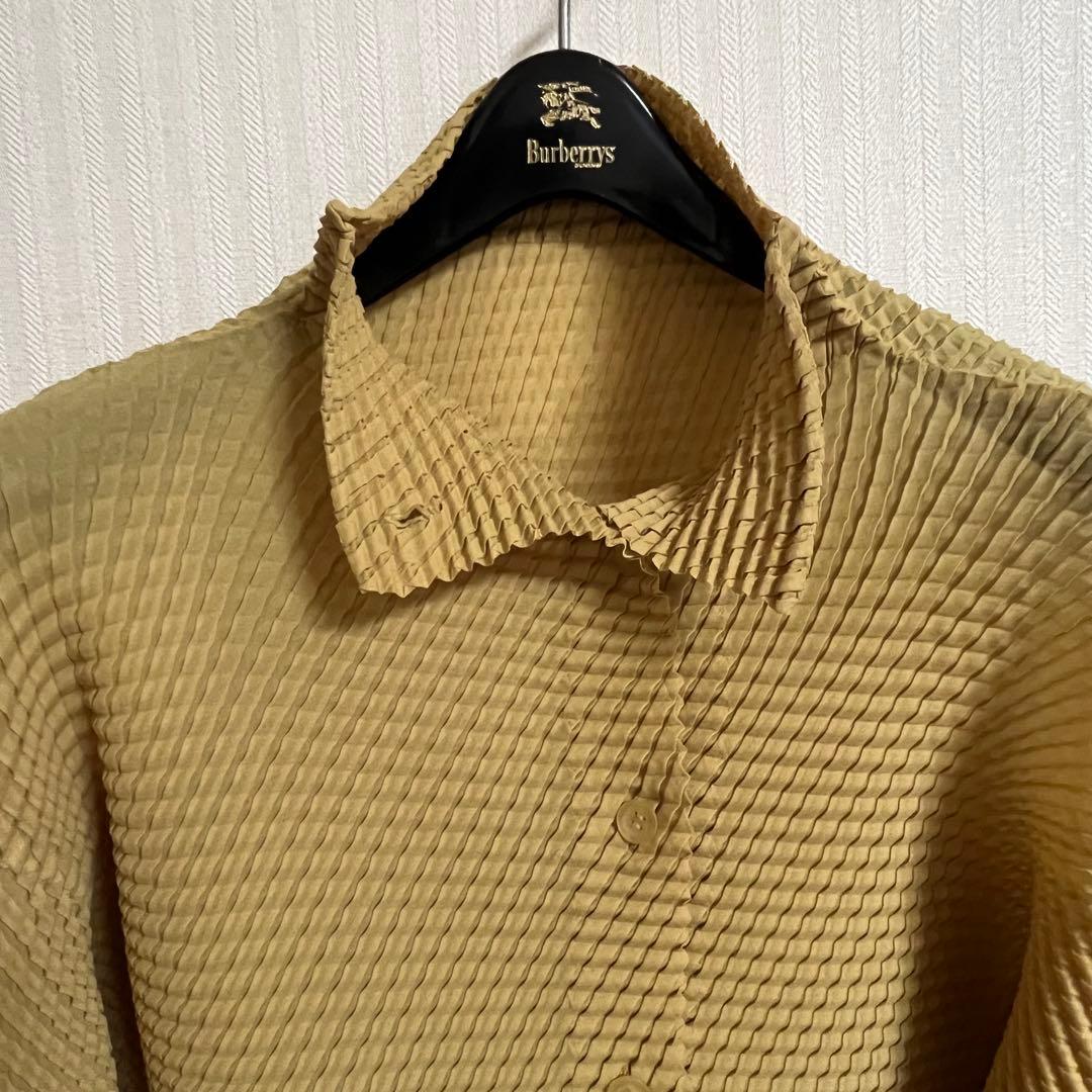 ISSEY MIYAKE イッセイミヤケ　カーディガン　長袖　イエロー系　2