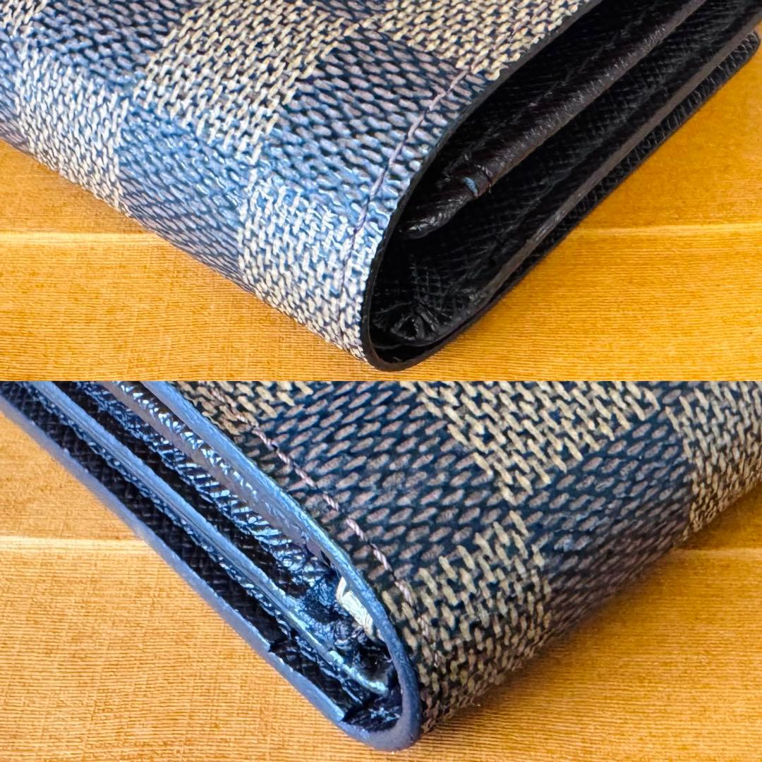 LOUIS VUITTON ダミエ エベヌ ポルトモネ トレゾール 外観極美品