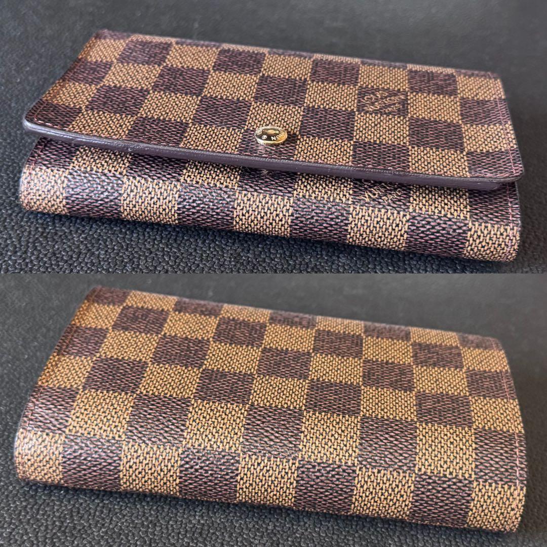 LOUIS VUITTON ダミエ エベヌ ポルトモネ トレゾール 外観極美品