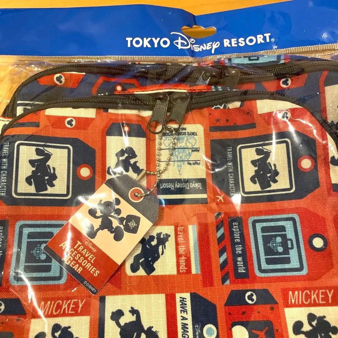 【新品】ディズニー 衣類収納 トラベルポーチラゲッジタグ 2枚 アイマスクセット