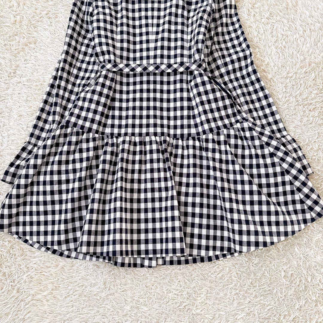 良品✨バーバリーブルーレーベル ギンガムチェックワンピース リボンベルト フリル