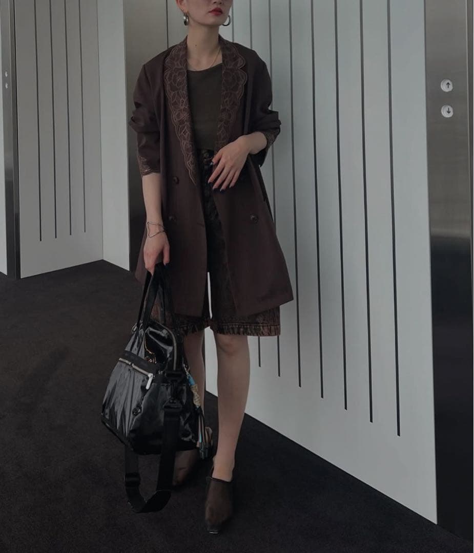 ジャケット・アウター MEDI LACE EMBROIDERY COLLAR JACKET
