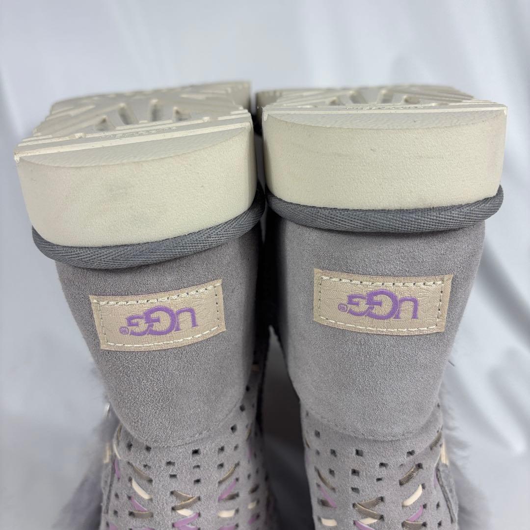 新品未使用　UGG グレー ムートンブーツ 　メッシュ　大きいサイズ　26cm
