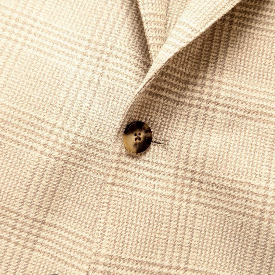 LARDINI IZUMO シャツジャケット ベージュ グレンチェック 50