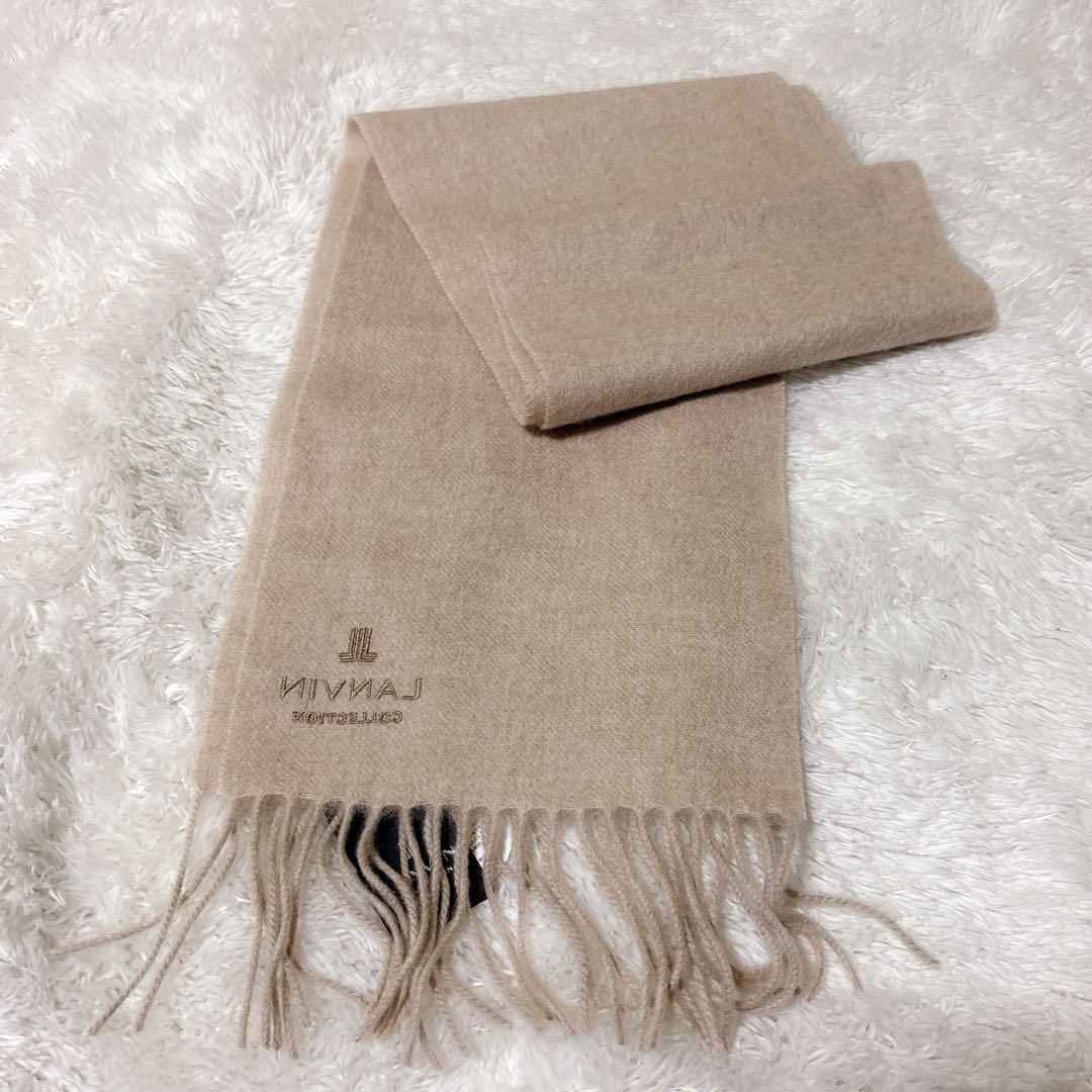 【新品・未使用】LANVIN ランバン カシミヤ100% マフラー アイボリー