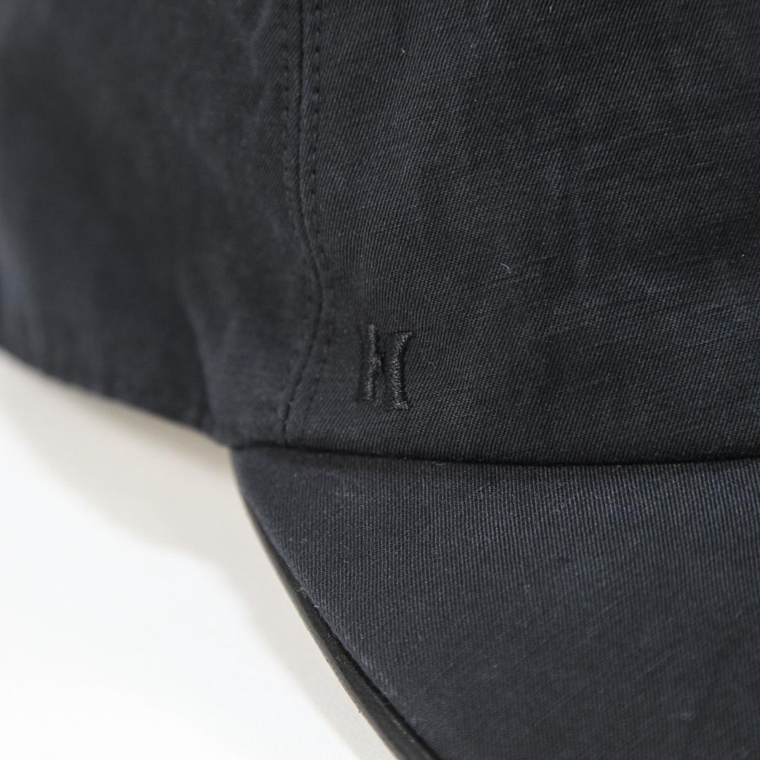 美品 HERMES JUMP 2 リネン ベースボールキャップ 59 ブラック