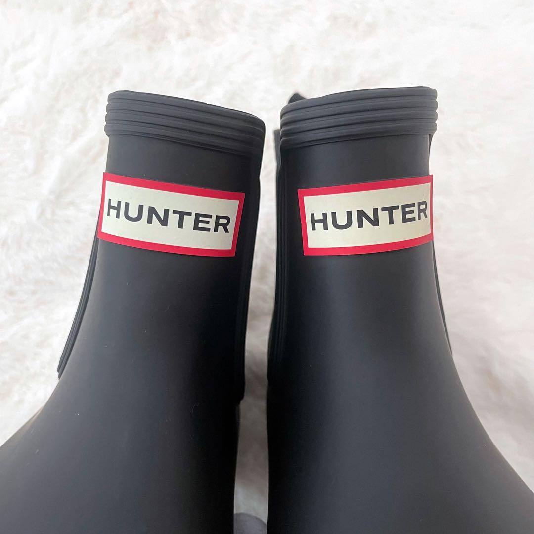 【極美品】HUNTER ハンター レインブーツ ショート丈　24cm ブラック