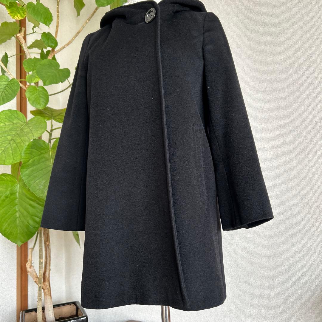 【23区 】ロロピアーナ フーテッドコート ハーフコート　ブラック　黒　美品