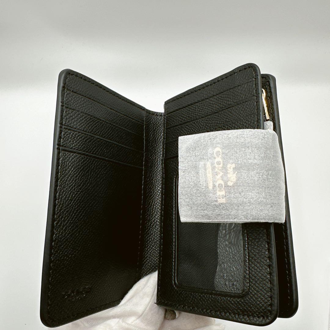 【COACH】二つ折り財布 ジョージア スモールウォレット ブラック 黒 金ロゴ