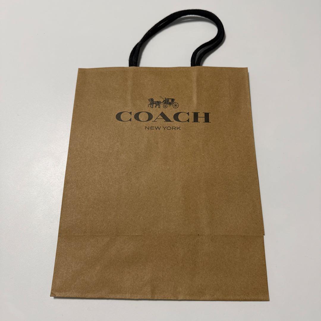 【新品未使用】 COACH 三つ折り財布 ネイビー/ライトブルー