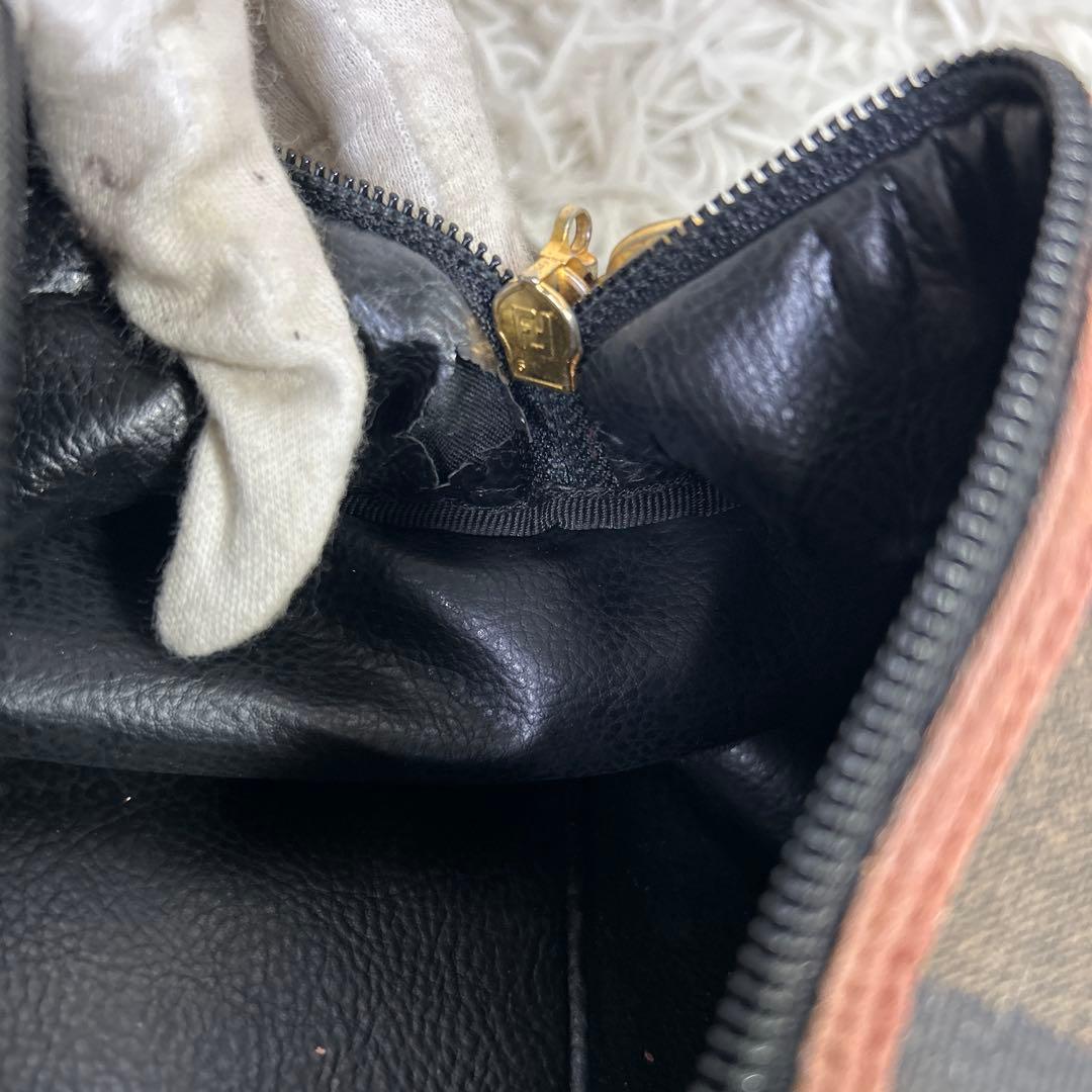 FENDI　ボストンバッグ　ペカン　PVC　レザー　大容量　旅行カバン