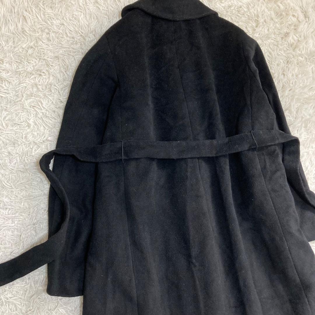 16263✨美品✨マックスマーラ 42 ウール ロング ベルテッドコート 黒