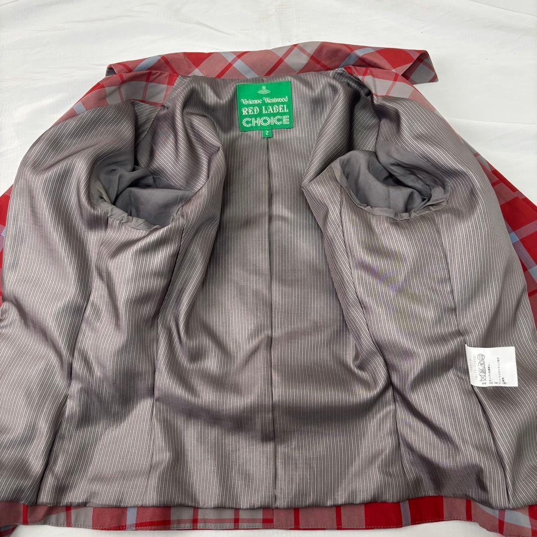 極美品 希少 VivienneWestwood ラブジャケット チェック柄 赤