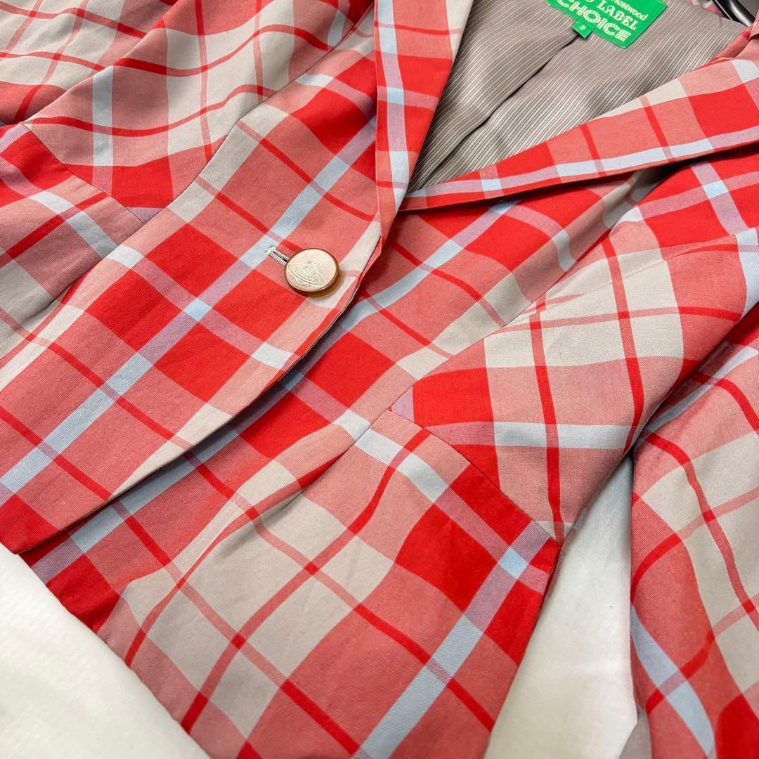 極美品 希少 VivienneWestwood ラブジャケット チェック柄 赤