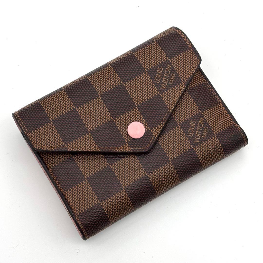 【超美品】ルイヴィトン ポルトフォイユ ヴィクトリーヌ ダミエ 三つ折り財布