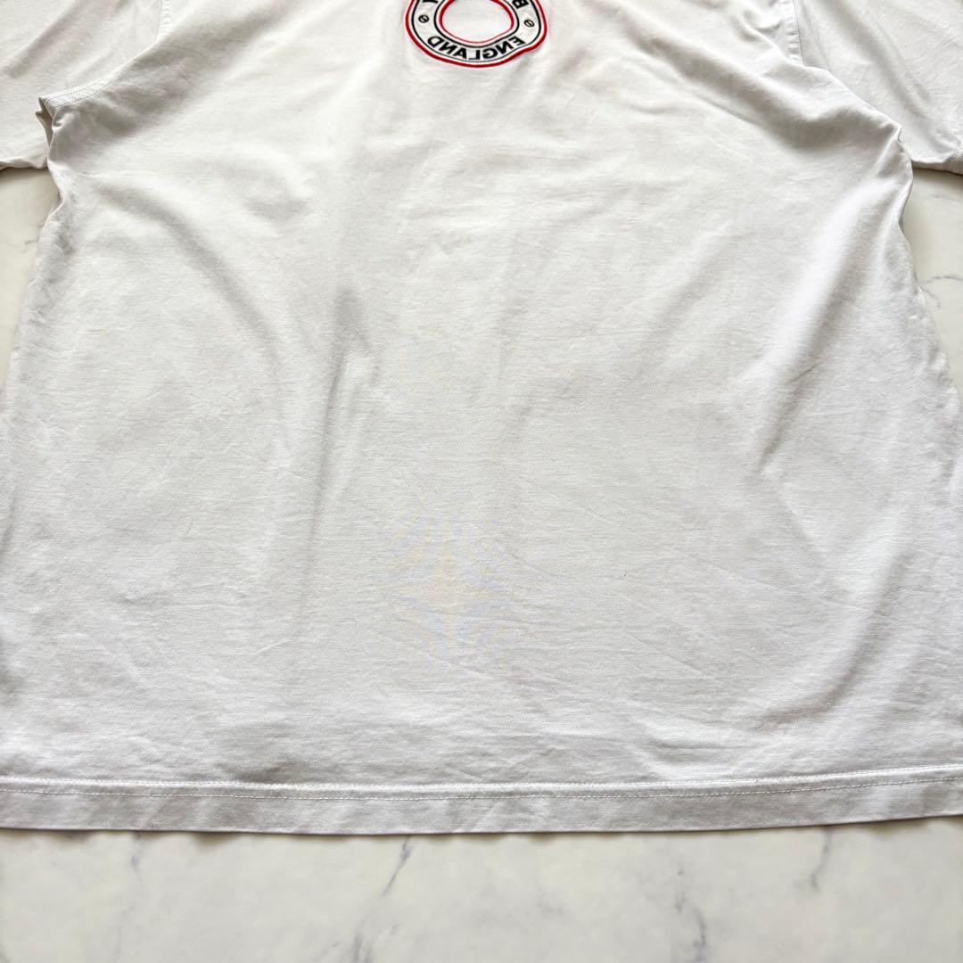 BURBERRY 現行 サークルロゴ刺繍 オーバーサイズTシャツ ホワイトL相当